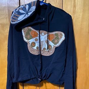 Luna butterfly crop hoodie
